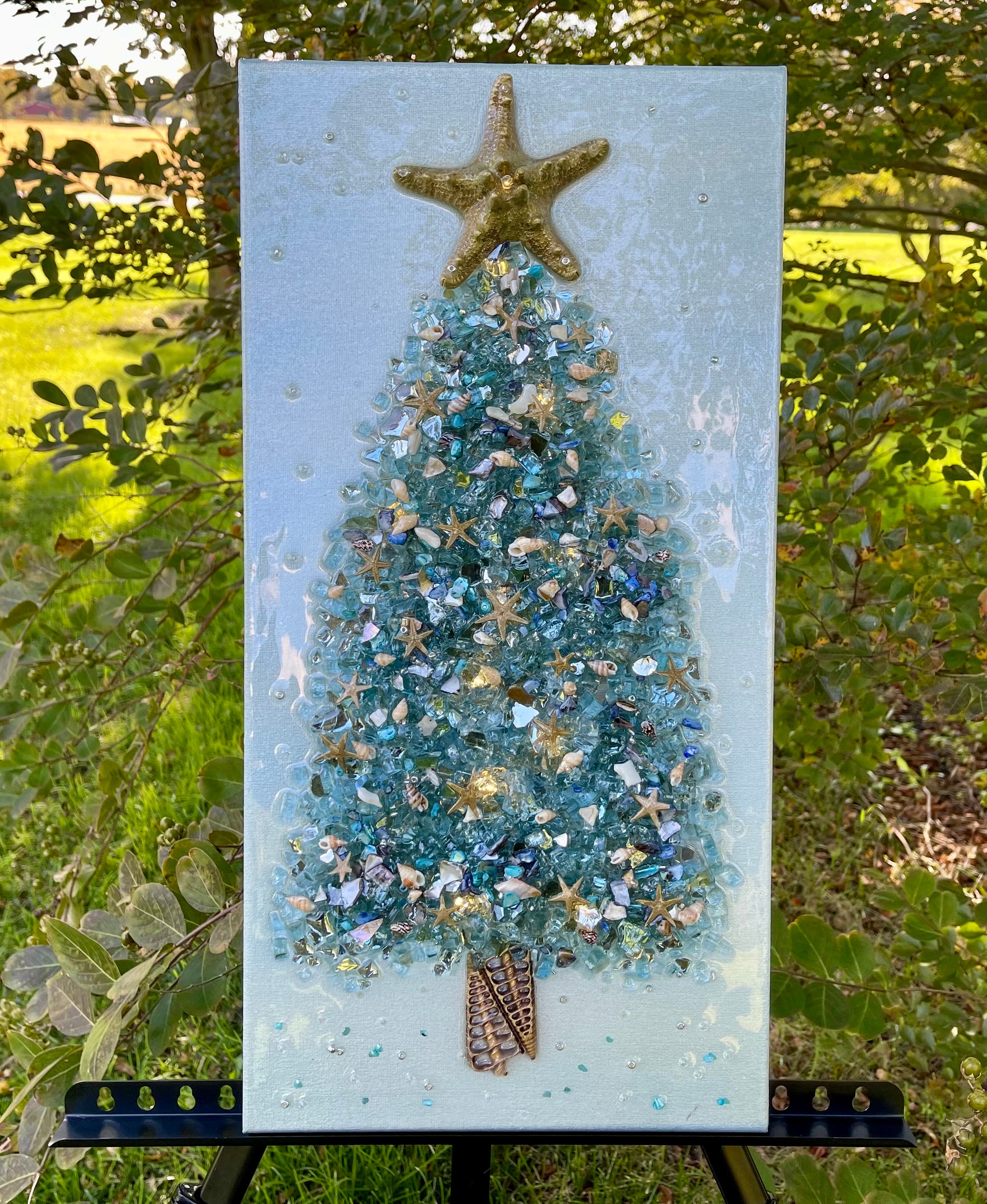Glass Resin Art Christmas Tree Decoration