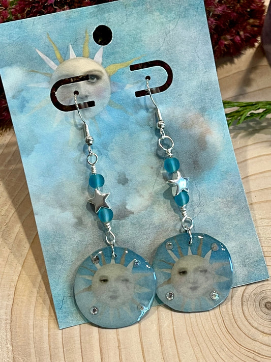 Sun and Star Earrings