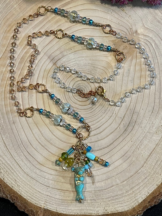 Czech Glass Mermaid Necklace