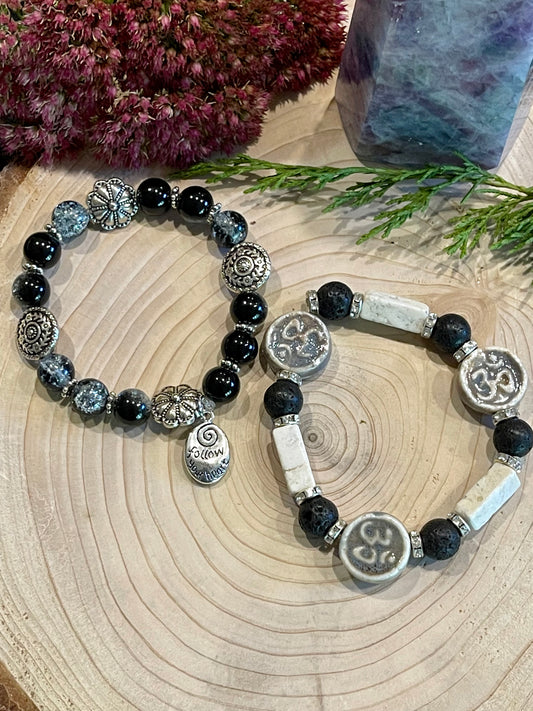 Black and Silver Bracelets