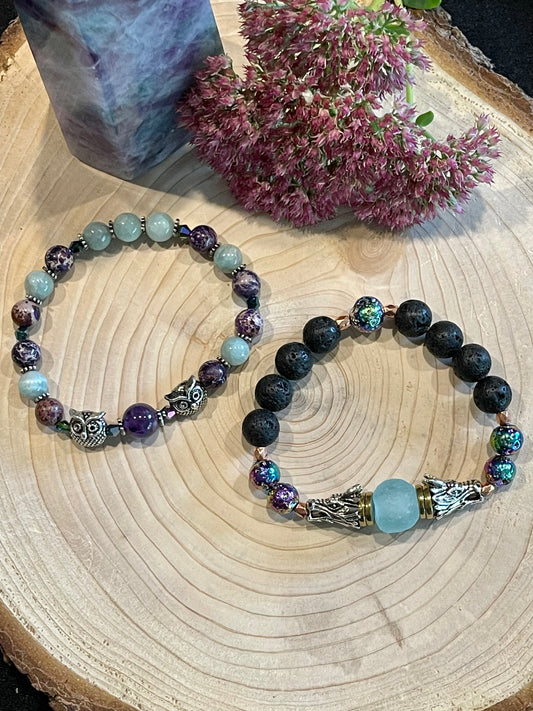 Semi-precious Stone Animal Stretch Bracelets